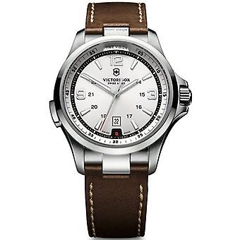 Victorinox Nachtsicht Quarz Analog Man Uhr mit Rindsleder Armband V241570