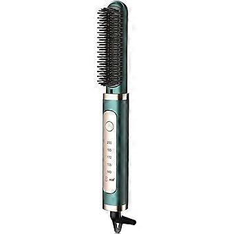 Hair Straightening Brush for Beard, Porcelain Heated Comb with Dual Ionizer Shine Boost and Fast Heating