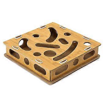 Interaktives Katzenspielzeug, Puzzlebox, Leckerli-Labyrinth aus Holz, Spiel für Spielzeugbox, Spaß, interaktives Katzenspielzeug, Versteckspiel, Katzen-Agility-Spielzeug