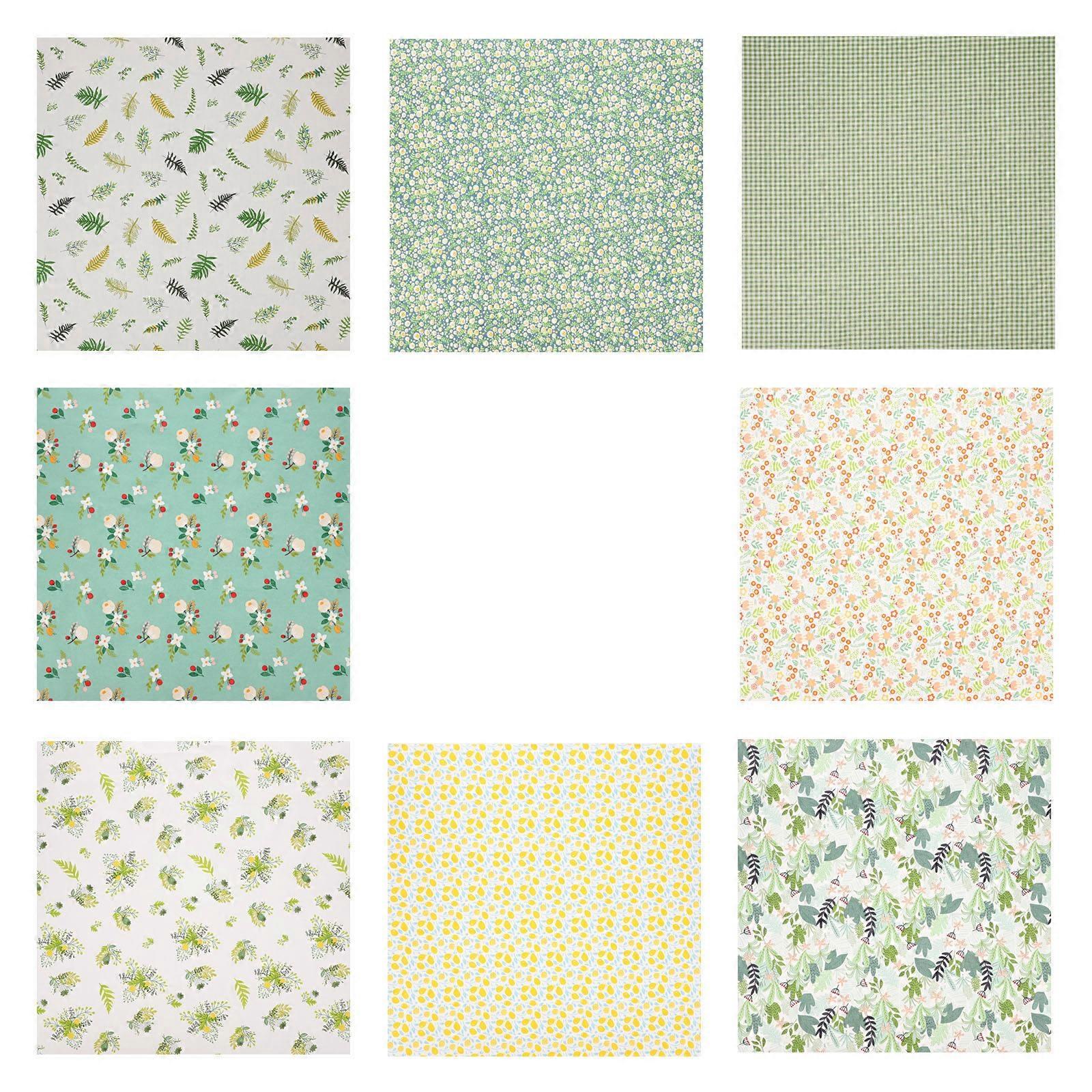 Patchwork Fabric Cotton Material for DIY Use 8Sheets Craft Making Kit