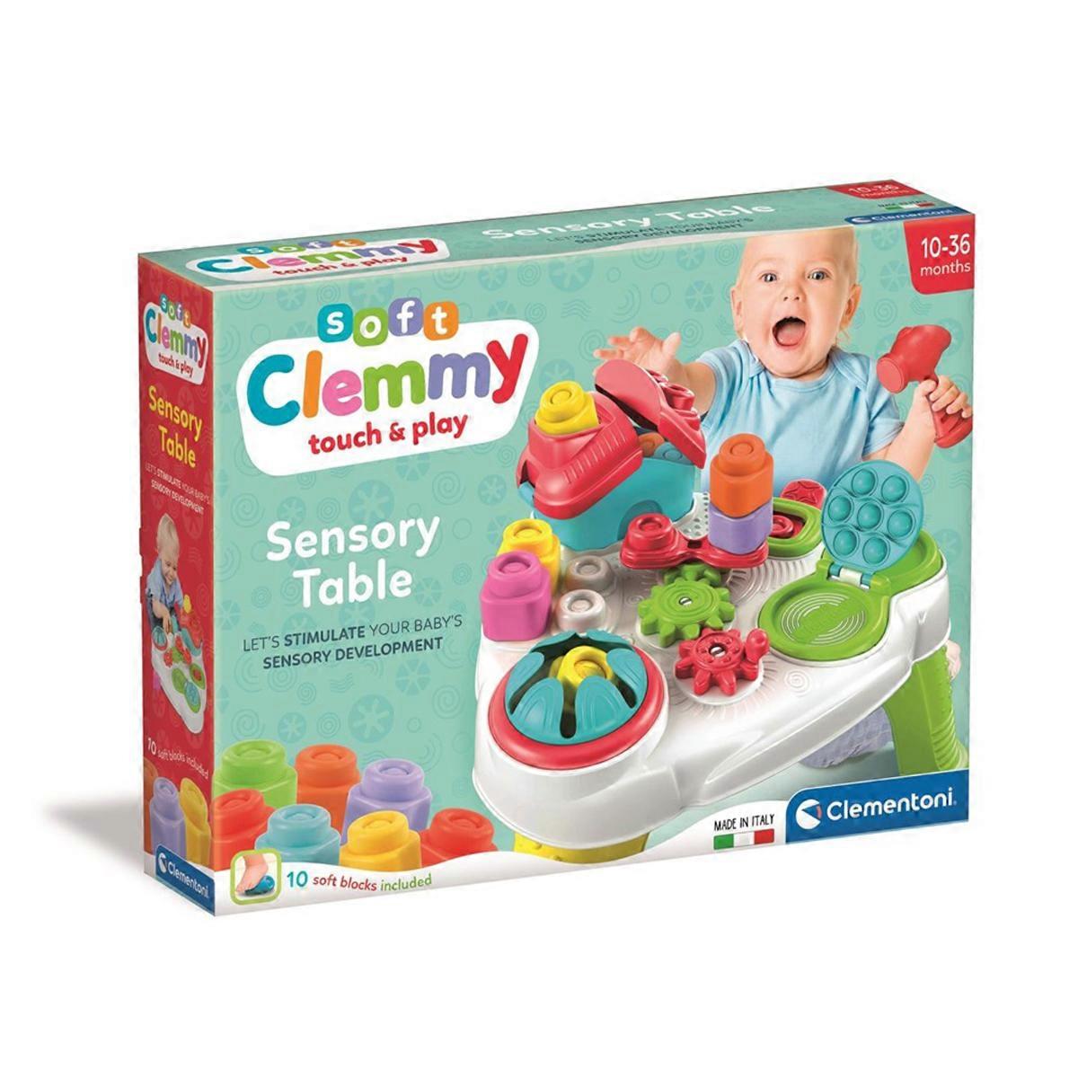 Clementoni Soft Clemmy Sensory Table Activity Center Squeezable Washable Toy Set