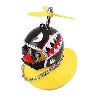 R10 Lovely Rubber Yellow Duck Bike Bell Kids Bike Horn Squeeze Duck Bicycle Horns with Propeller Helmet Bicycle Accessories