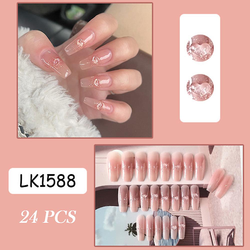 Pink Press On Nails Artificial Finger Manicure