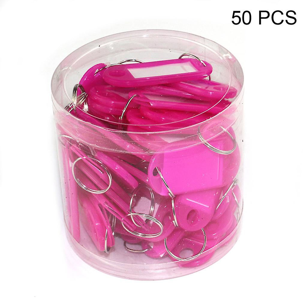 50pcs for Key ID Tag Baggage Luggage Name Label Card with Split Ring Keyring