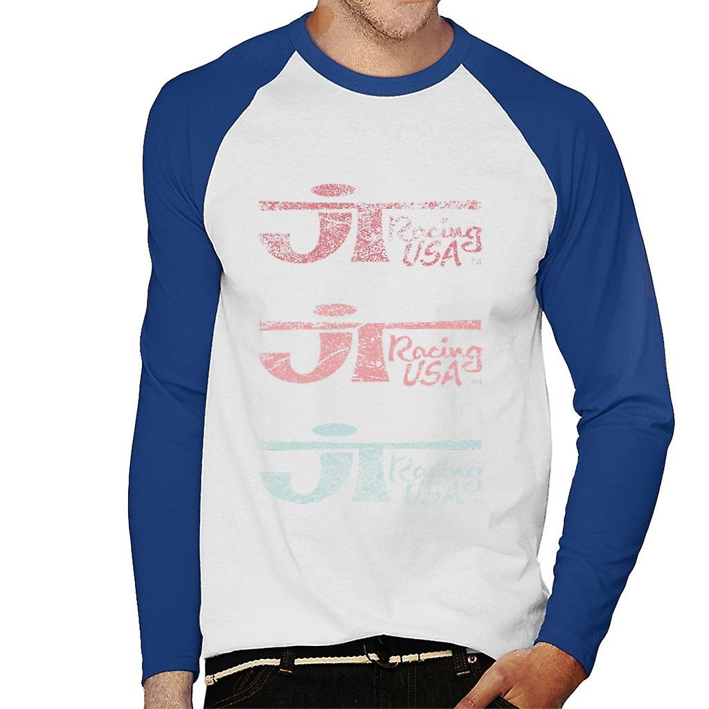 JT Racing Faded Trio Of Logos Men's Baseball Long Sleeved T-Shirt