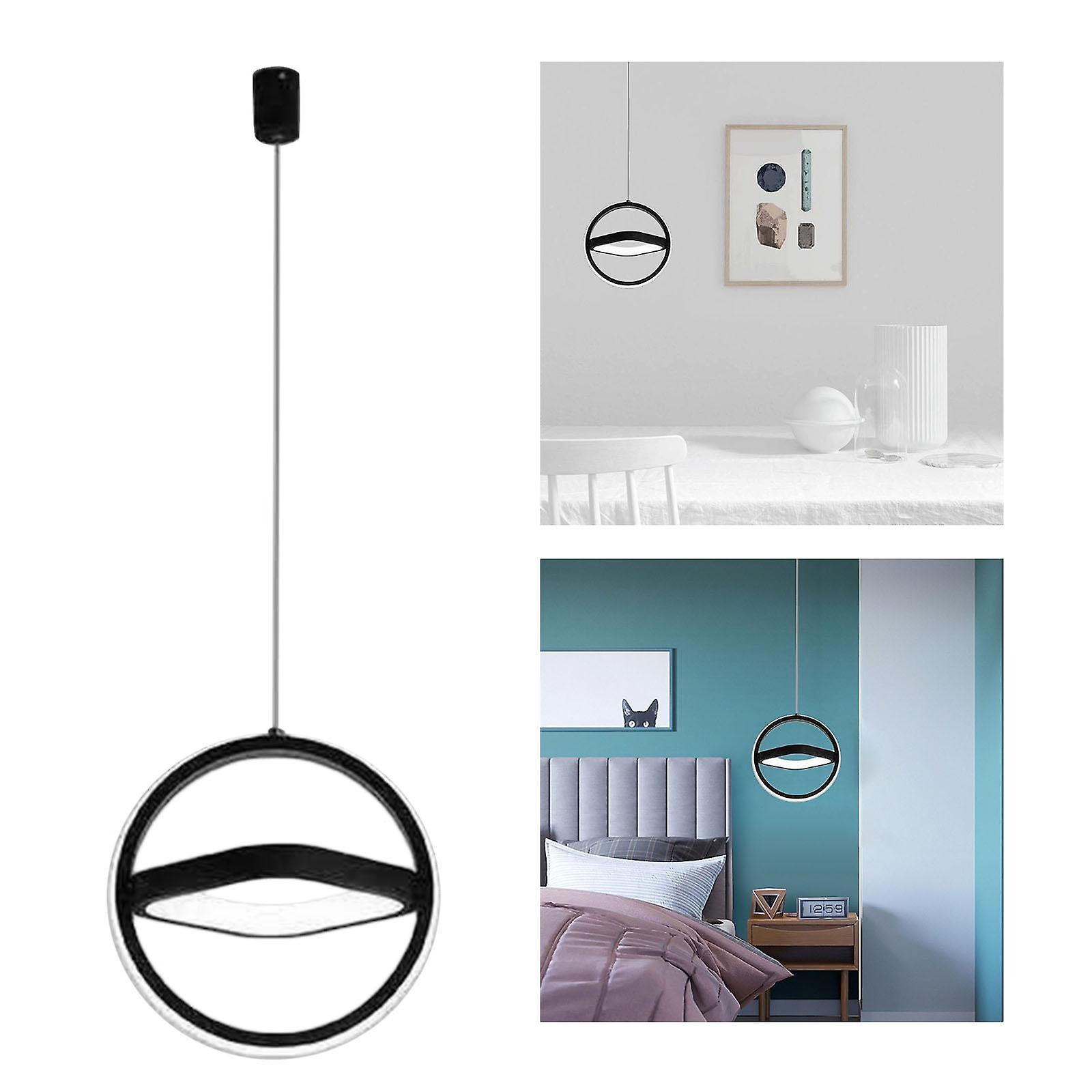 Lampada a sospensione in stile nordico Luce per la casa Bar per sala da pranzo regolabile in metallo Quadrato rotondo Luce calda nera