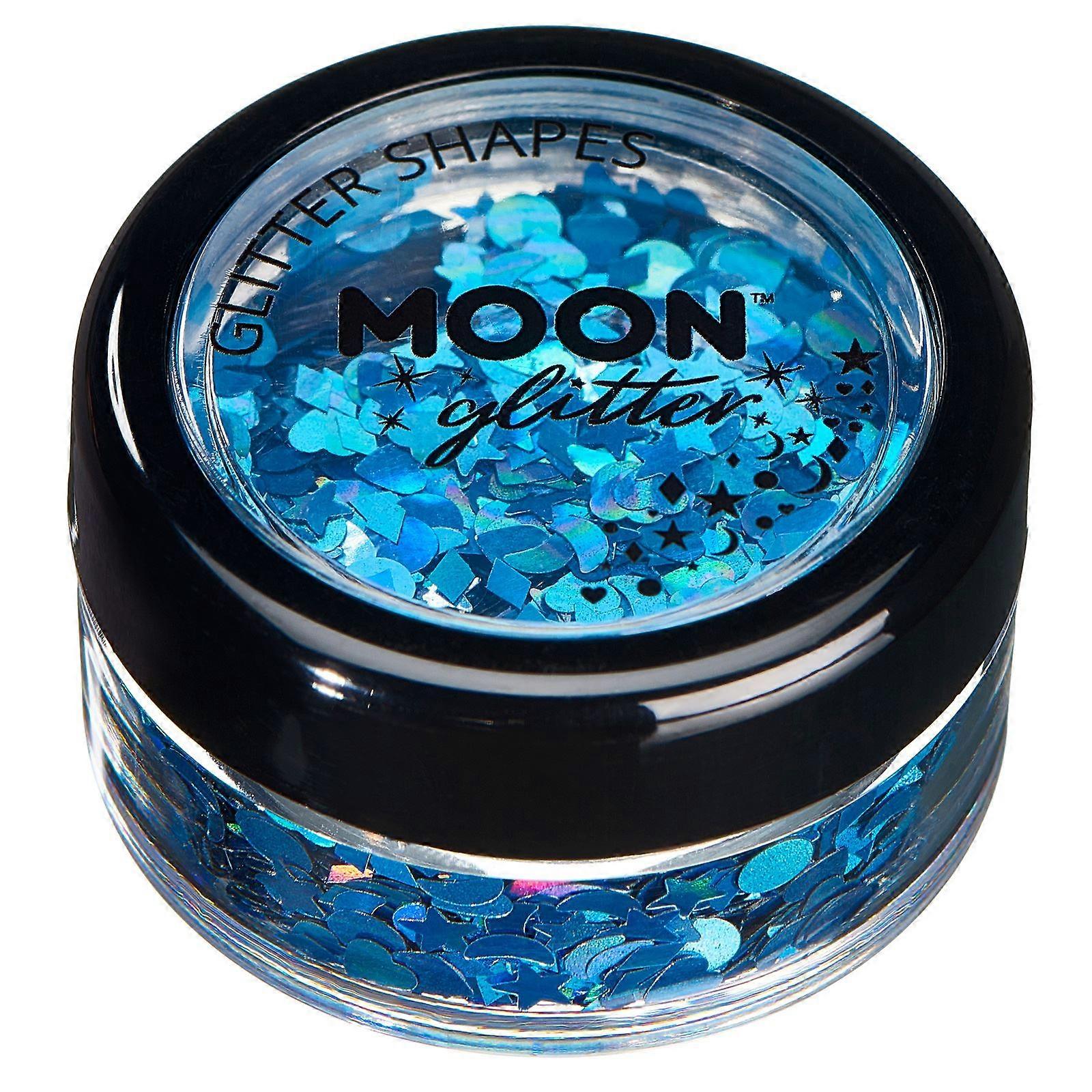 Moon Glitter - Holografiska Glitterformer - Blå