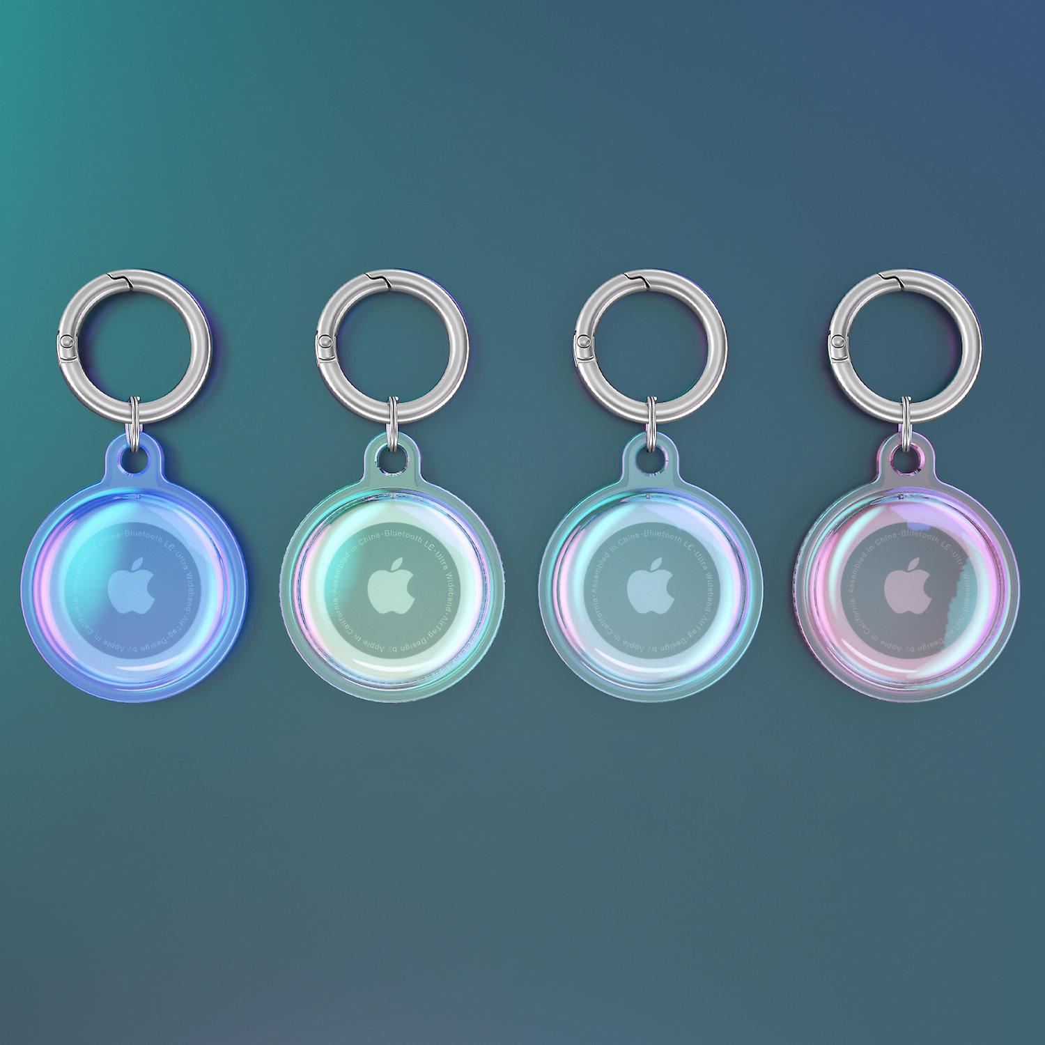 4 Pack Waterproof AirTag Keychain Holder Case, Lightweight , Anti-Scratch, Easy Installation,Soft Full-Body Shockproof Air Tag Holder for Luggage,Keys