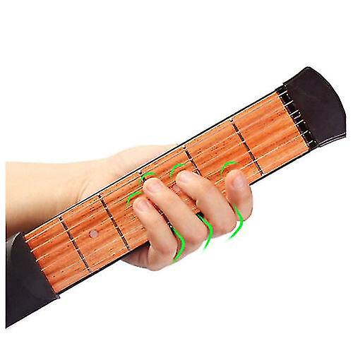 Pocket Guitar Practice Neck, Guitar Trainer 6 Fret Portable Guitar Chord Practice Tool For Beginner~p75887031