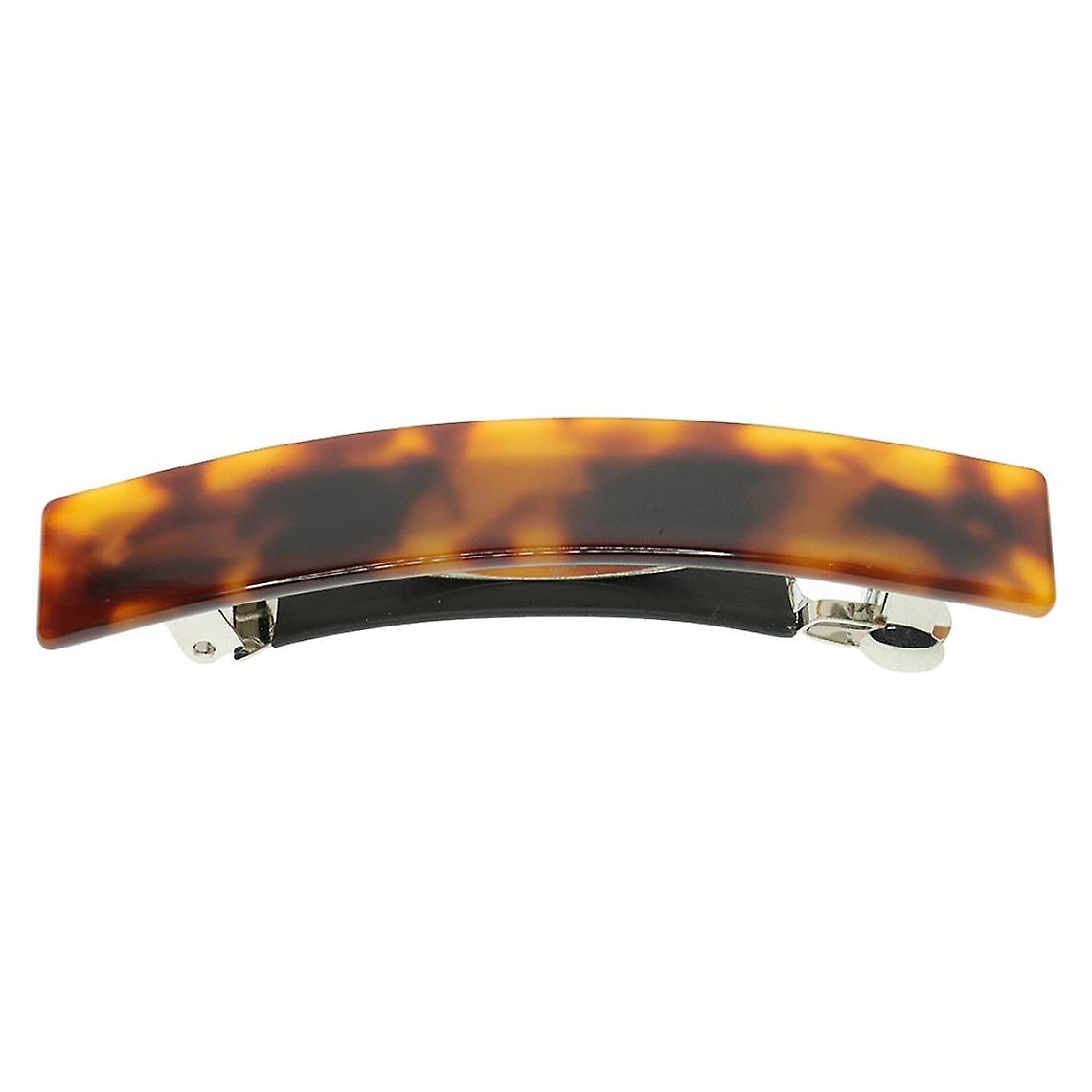 French Style Acetate Leopard Barrette Automatic Ponytail Holders Brown