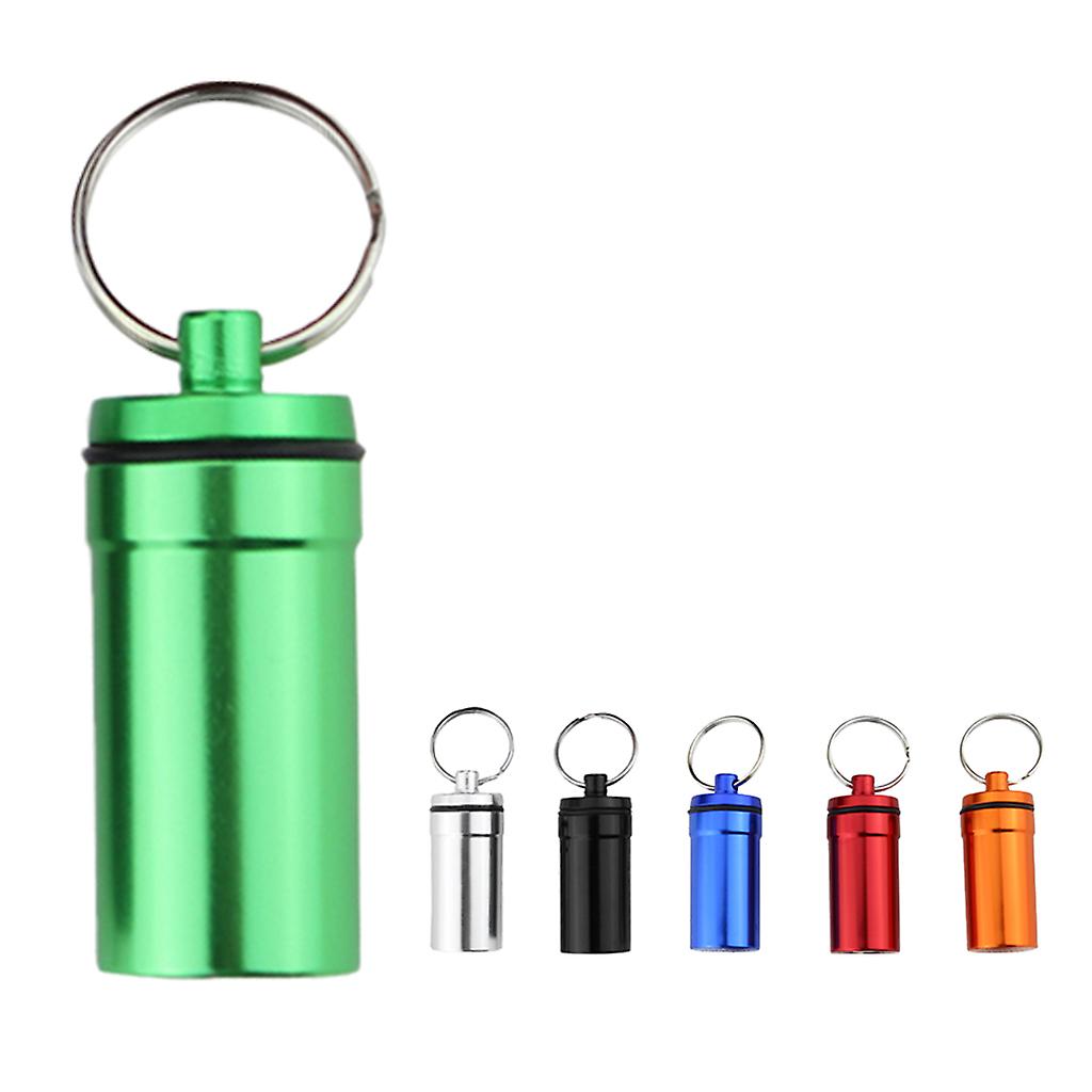 6 Pieces Waterproof Pill Box Case Holder Capsule Bottle Container Keychain