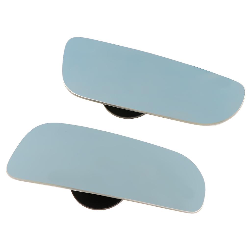 Pair Blind Spot Long Mirror Wide Angle Rearview Mirror Adjustable Blue