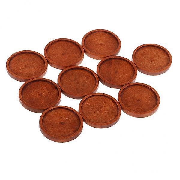 3x10 Pcs Stone Base Support Blank Round Setting Base Charm Cabochon Light Coffee - 30 mm