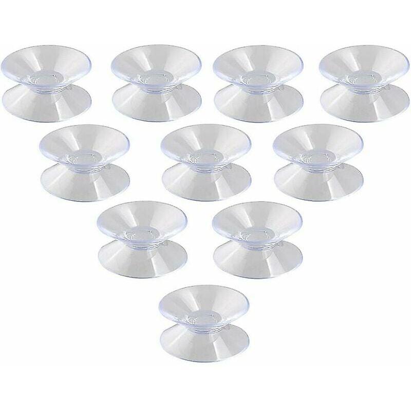 Pack of 10 Double Sided PVC Suction Cups for Glass and Plastic 30 mm