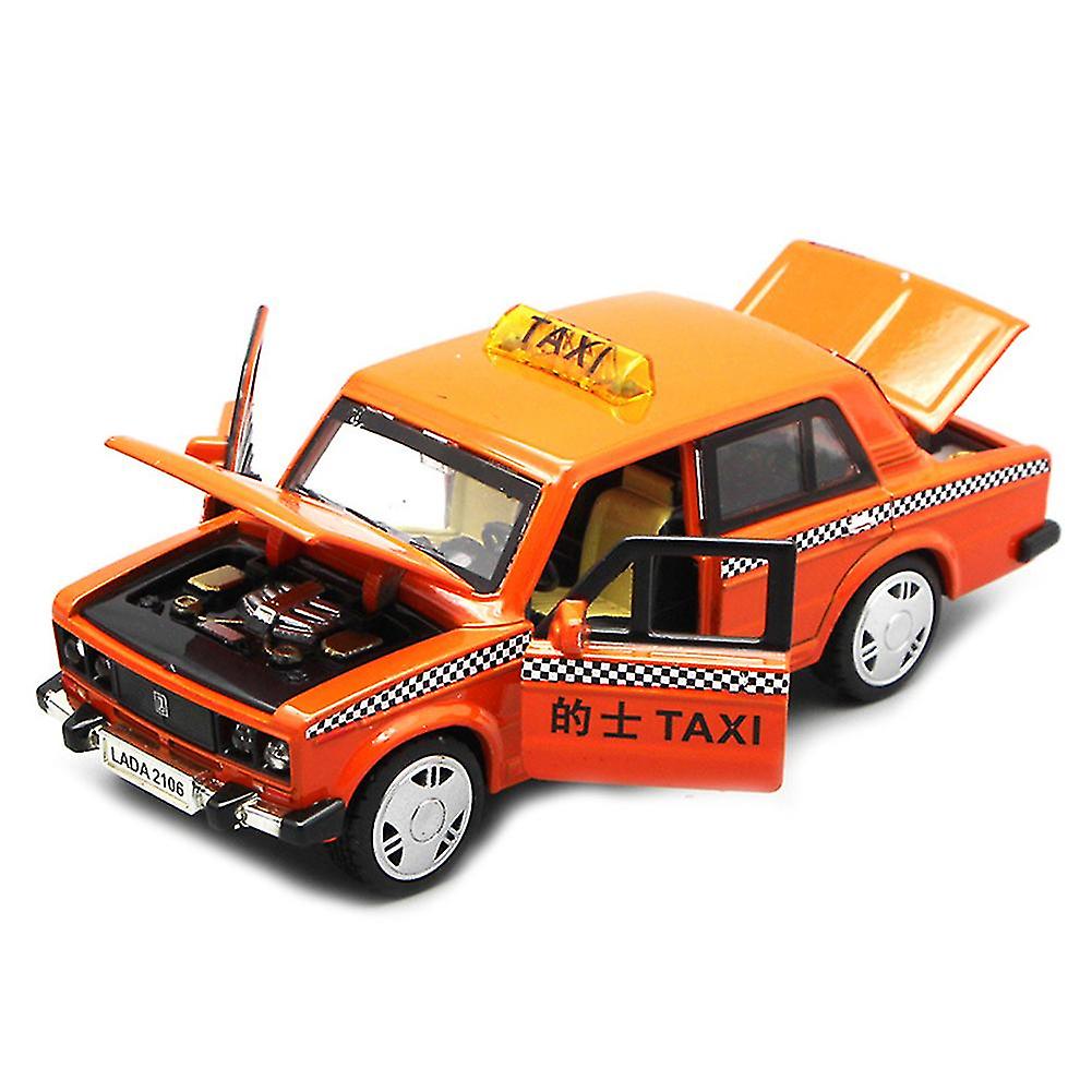 1/32 سبيكة سيارة أجرة نموذج سحب أدى الموسيقى الجدول زخرفة الاطفال لعبة جمع