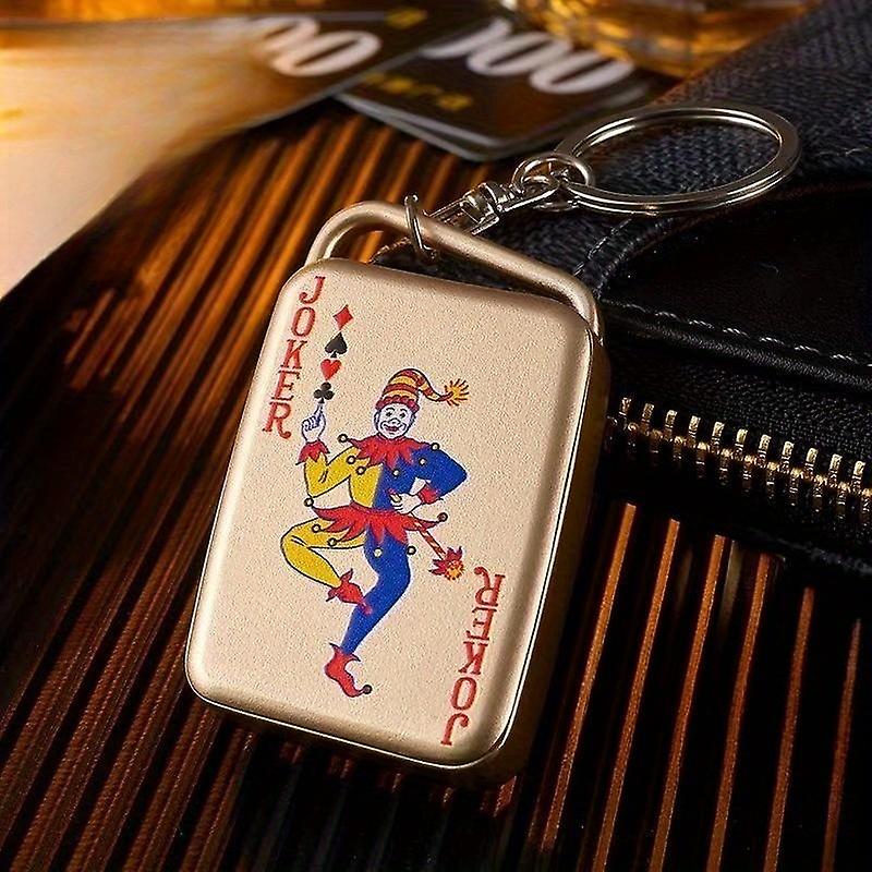 1pc Rechargeable Flameless Lighter Cigarette Lighter Portable Mini Windproof Mahjong Keychain Playing Card Pattern