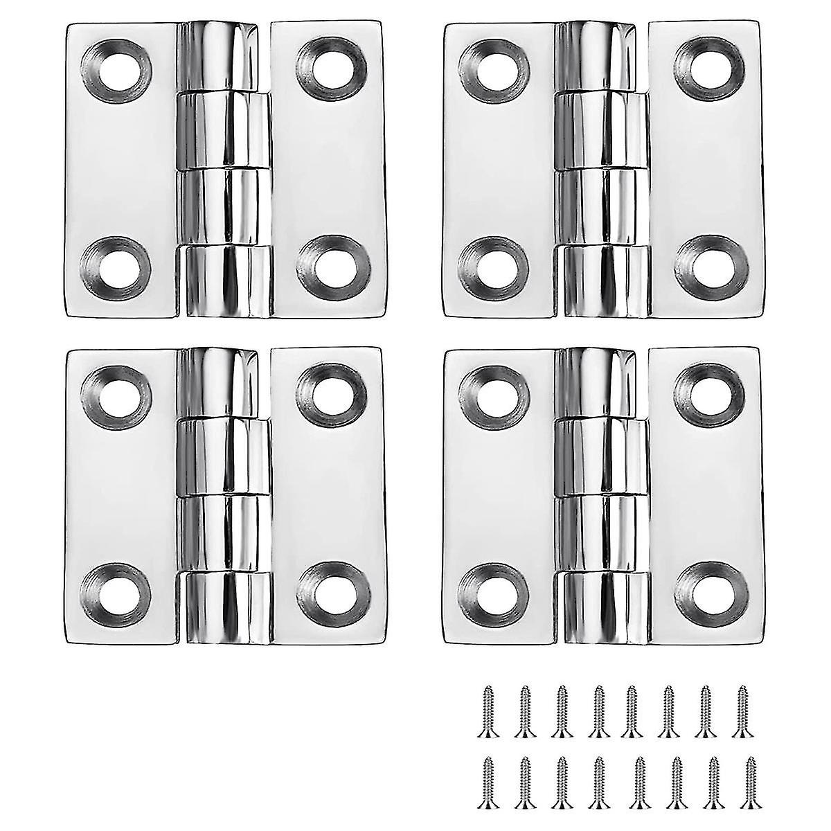 Dobradiças para barcos de aço inoxidável para serviços pesados, dobradiças de grau marítimo, 50 mm x 50 mm (2 polegadas x 2 polegadas), (4 p