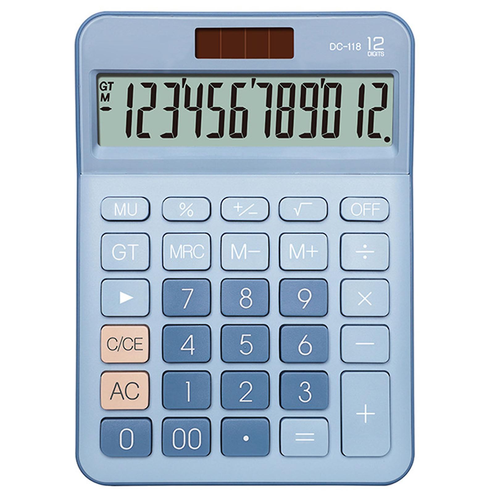 12 Digits Solar Energy Battery Calculator High Sensitivity Keys Portable Calculator For Student Boys Girls As Gift