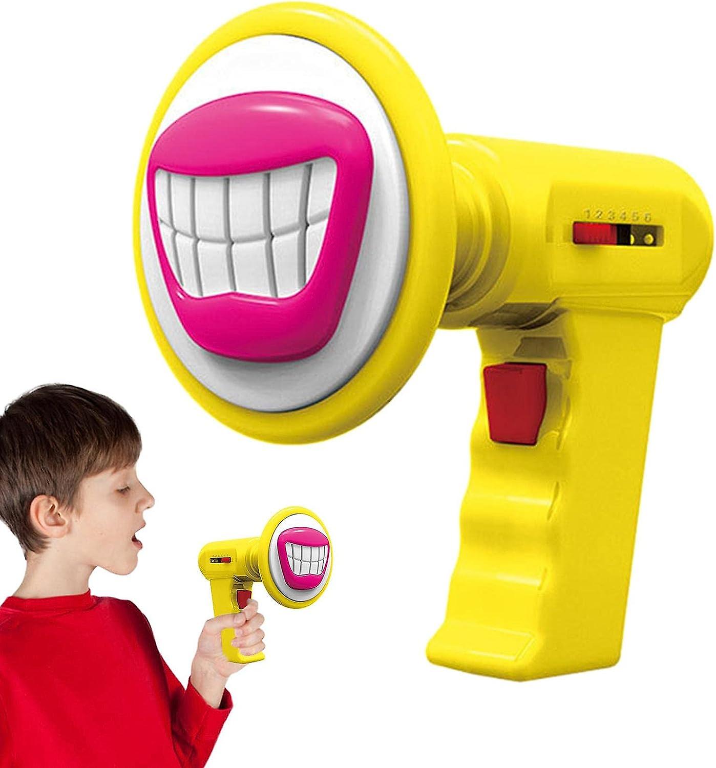 מחליף קול לילדים מגפון תחפושת קולית צעצוע מגפון אפנן קול לילדים עם 6 אפקטים קוליים שונים רמקול קולי קוספליי נייד לחלק