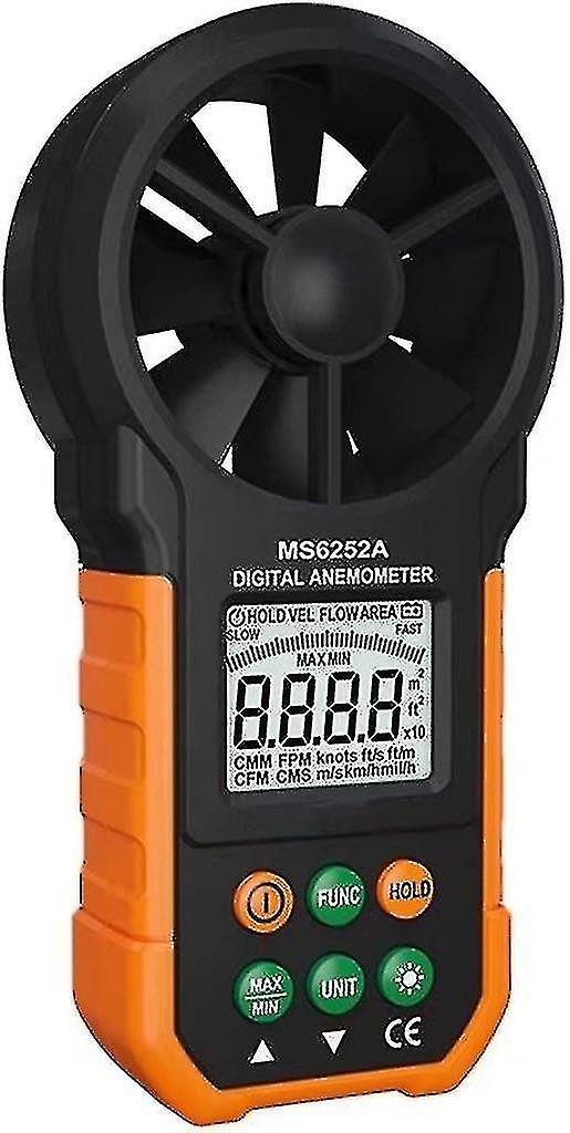Ms6252a Digital Anemometer Handheld Lcd Electronic Air Volume Meter Speed Backlight