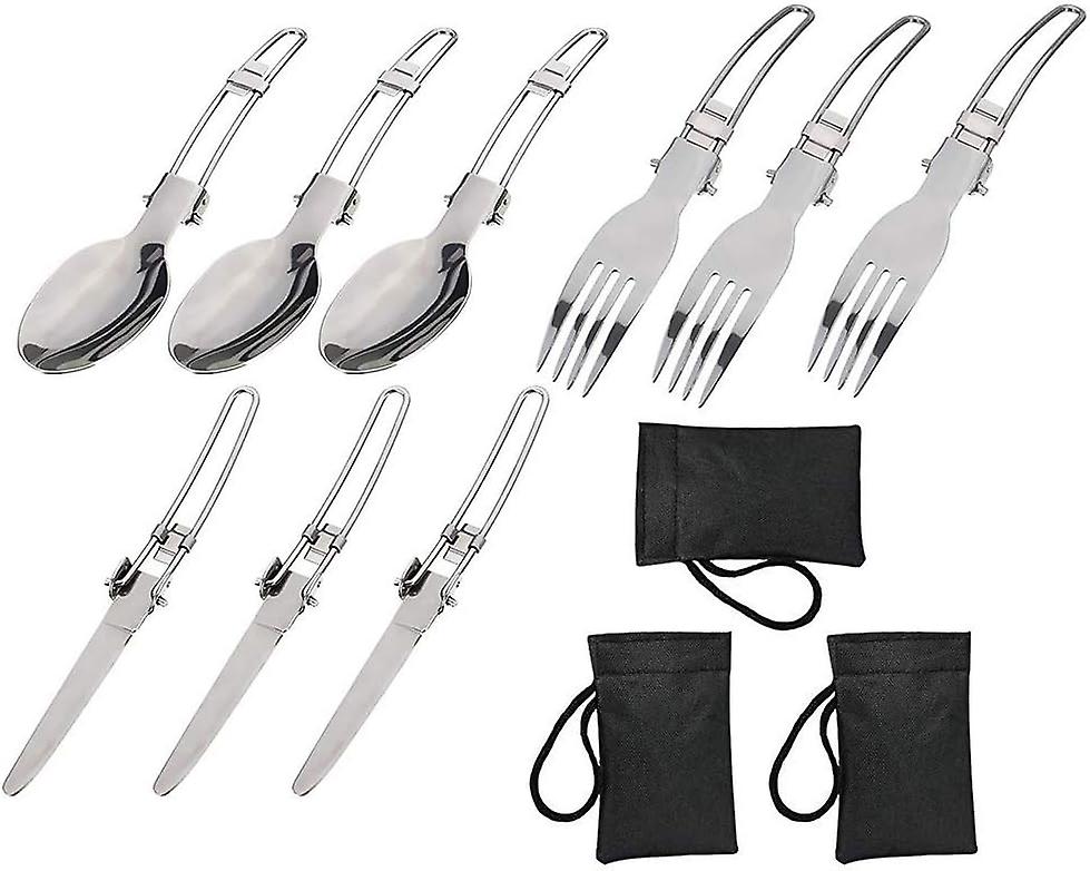 Camping Besteck 3er Set (Gabel / Messer / Löffel)
