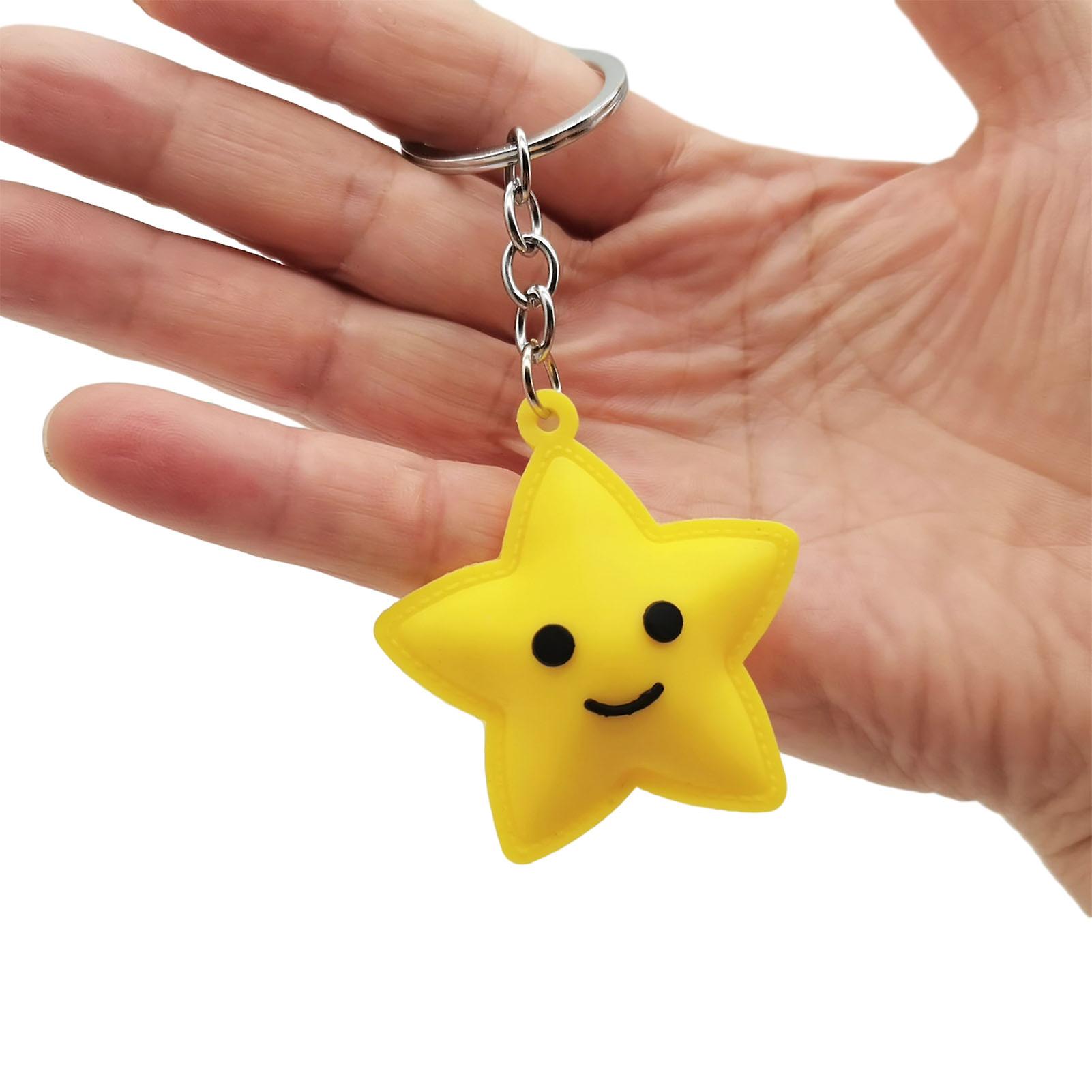 Star Moon Shape Pendant Key Chain Fashionable Backpack Keyrings Valentine's Day Gift