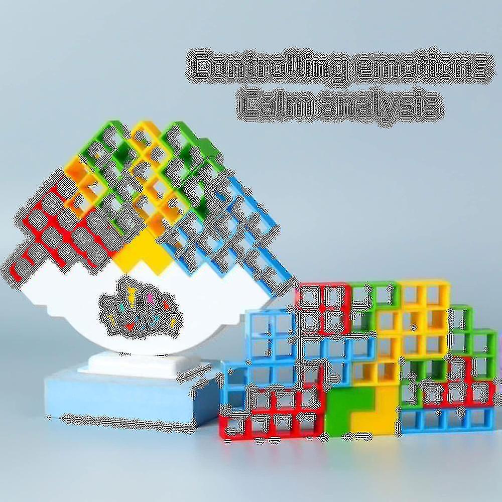 HZMJDHZM 64 Pezzi Tetra Tower Balance Game, Tetra Tower Gioco Equilibrio Impilabili, Tetra Tower Balancing Stacking Toys, Blocchi di Costruzione Tetris, Giochi Educativi per Bambini (64