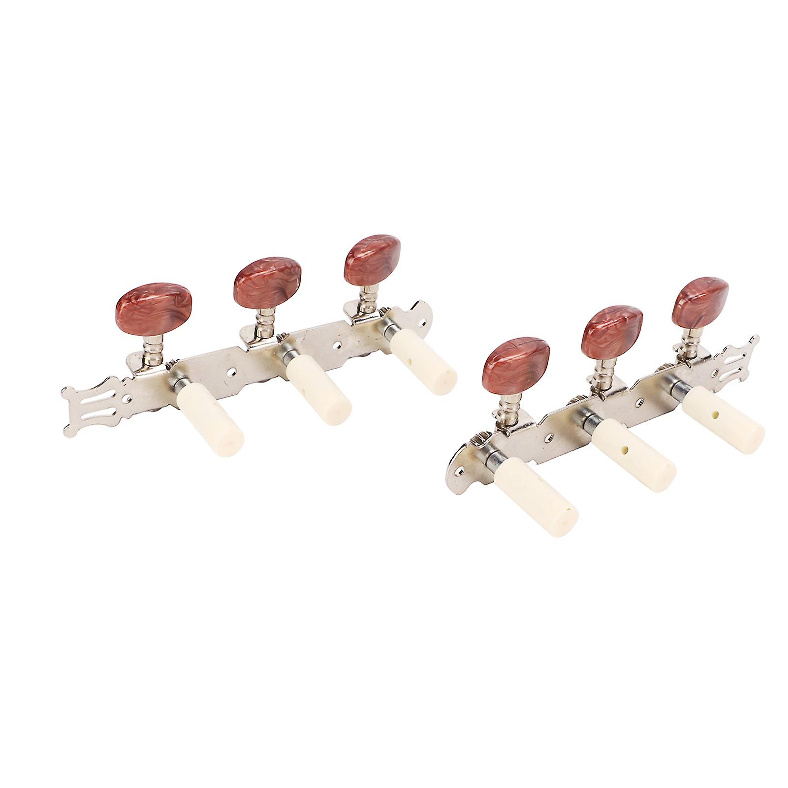 2 Pcs Guitar Tuning Keys Agate Head Silver Gear Type Guitar String Tuning Pegs String Knob 