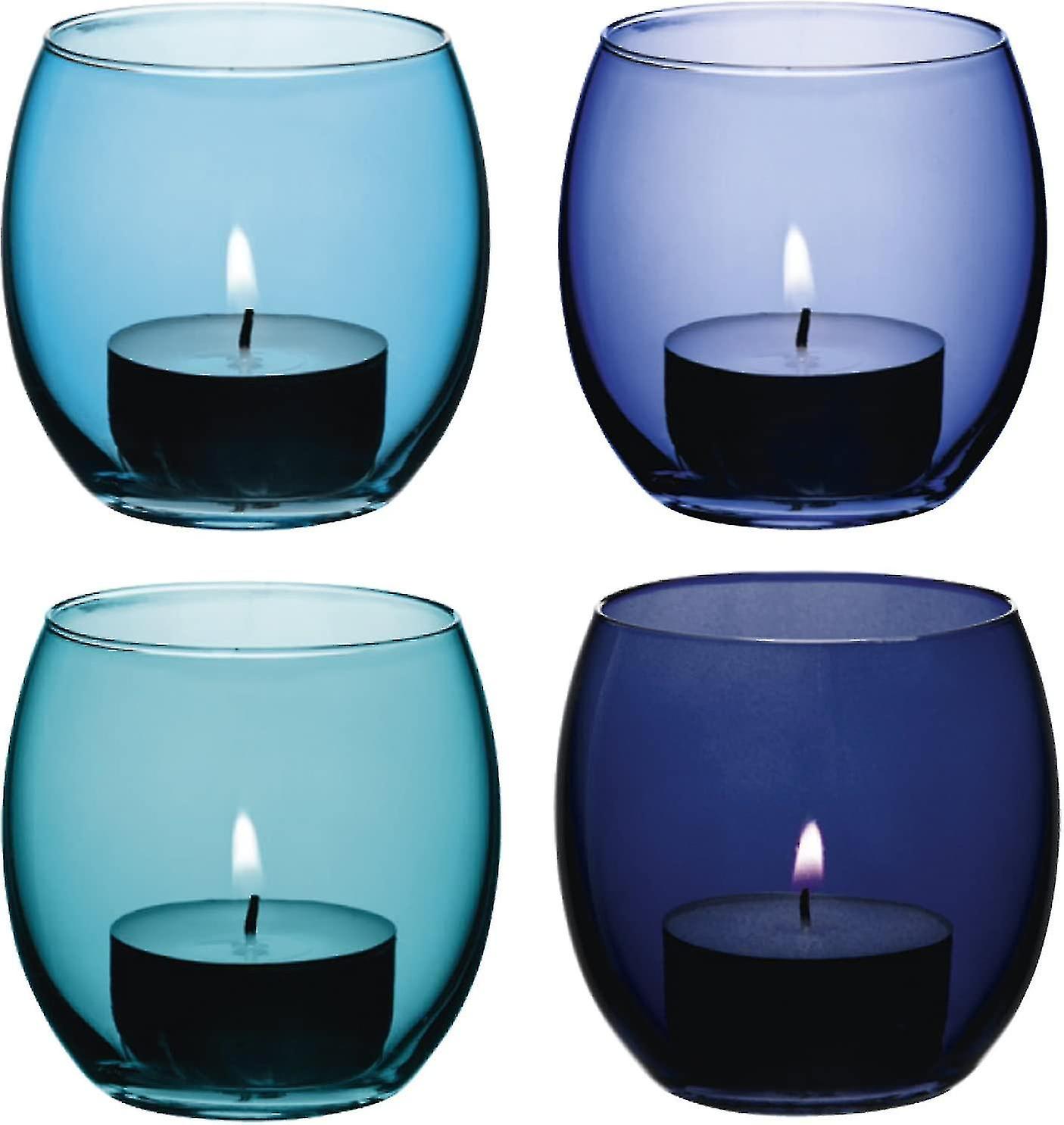 Set Of 4 Assorted Candlesticks, Height 6.5 Cm,