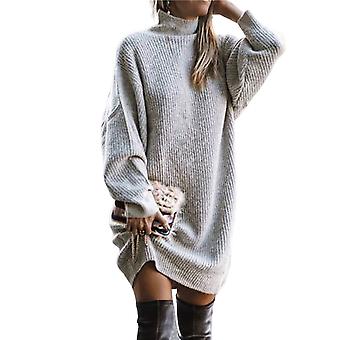 Turtleneck Batwing Long Sleeves Ribbed Warm Plus Size Sweater Dress Ladies  Autumn Winter Solid Color Knitted Casual Midi Dress | Fruugo QA