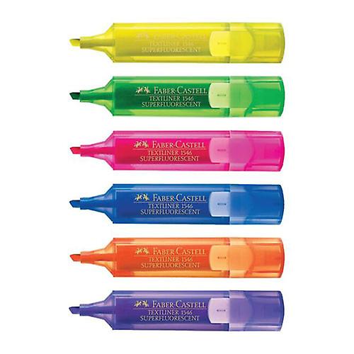 WALLET OF 6 Faber-Castell Textliner 冰荧光笔水性墨水防污