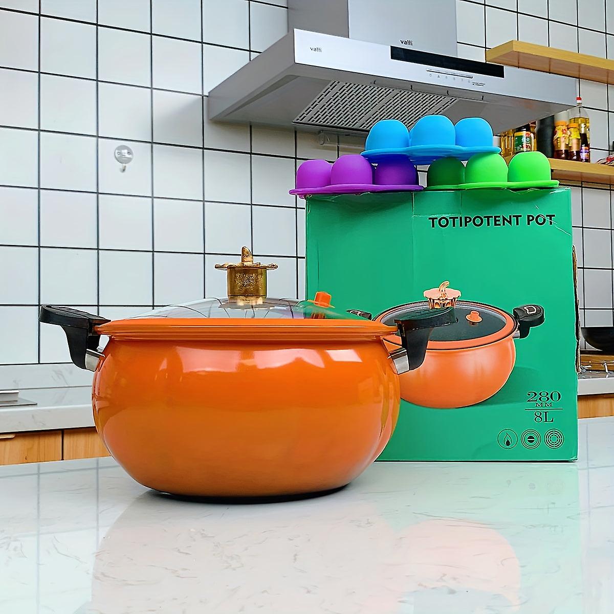 1Pc, Pumpkin Micro Pressure Cooker (27.28cm), Creative Halloween Medical Stone Stockpot, Large Cooking Pot, Kitchen Utensils