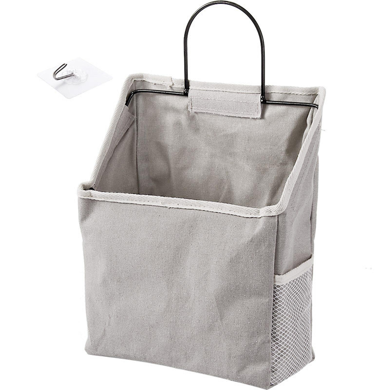 Hanging Storage Bag Canvas Fabric Storage Baskets Over the Door Container for Shelves & Desks