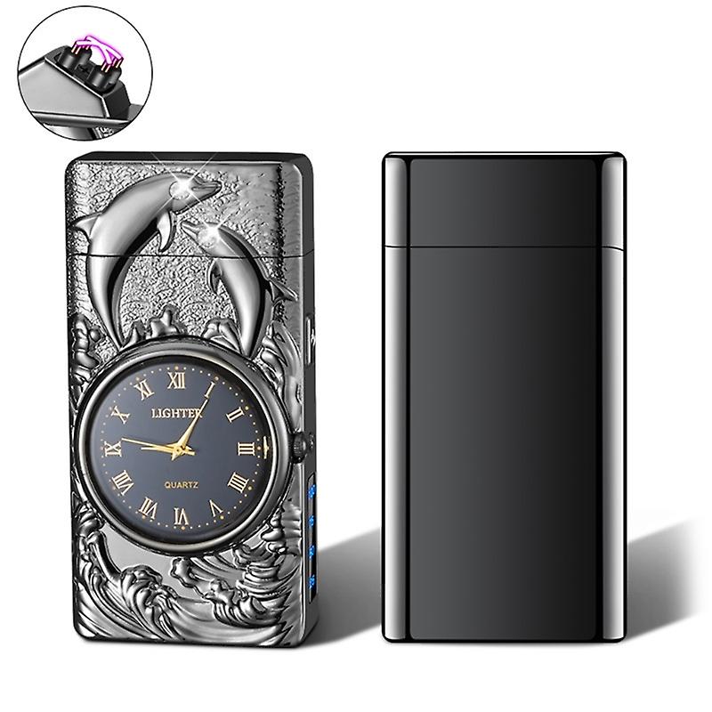 USB Windproof Double Arc Lighter Multi-Function With Watch Torch Lighters