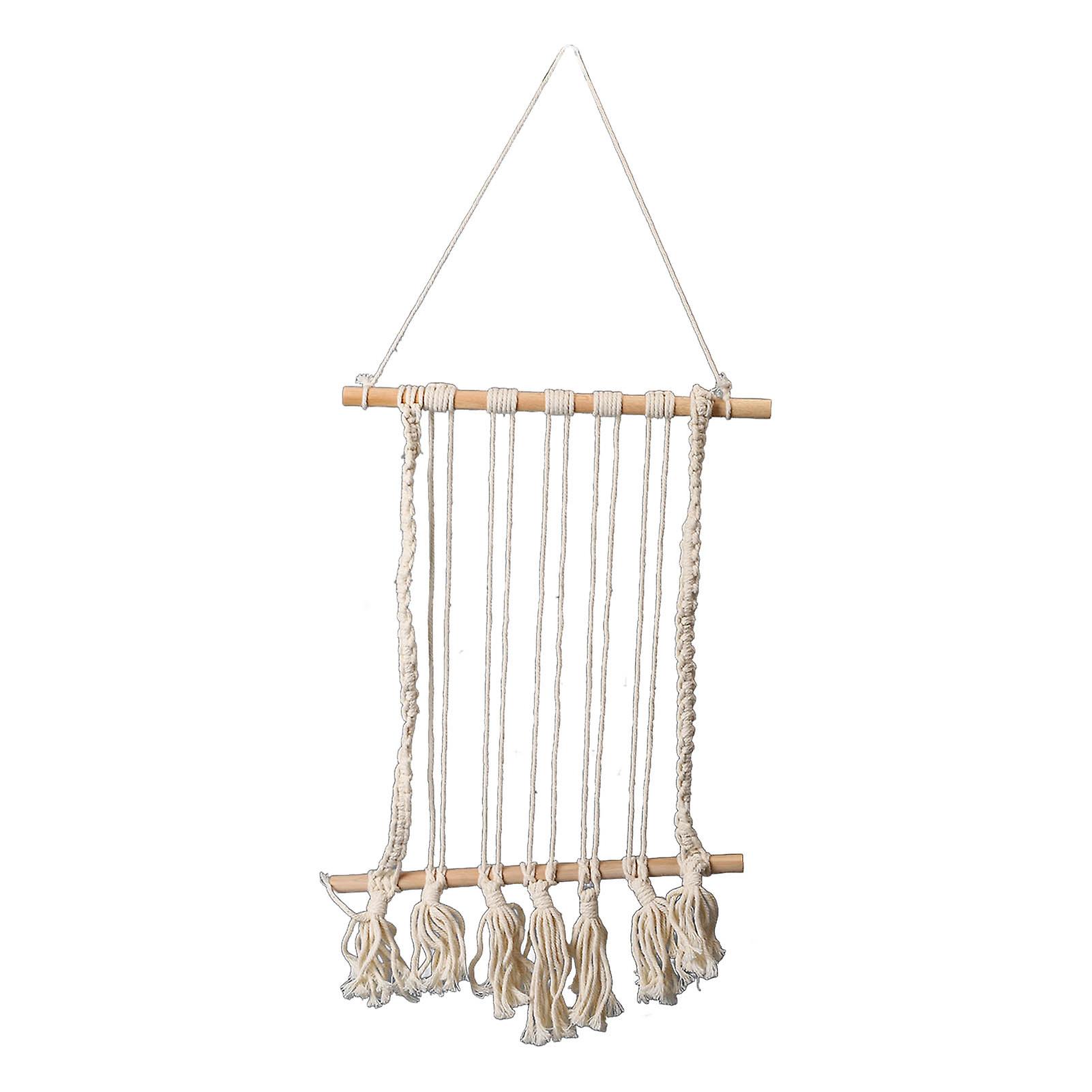 Macrame Hanging Photo Display, Cotton Wall Organizer for Bedroom or Dorm