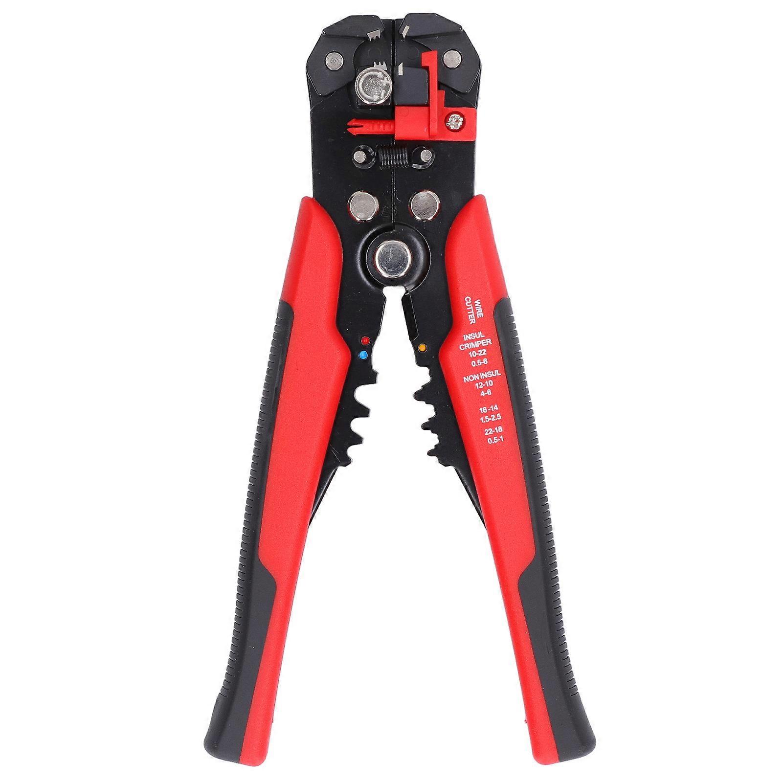 8in Automatic Crimper Plier Wire Cutter and Stripping Tool Manual Multifunction Ergonomic Design for Home and Factory Use Red