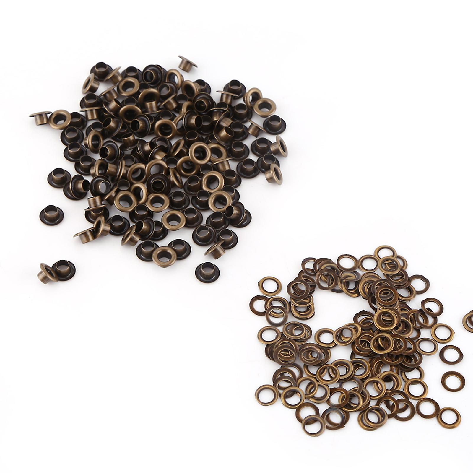 100 petits œillets avec rondelles pour vêtements, cuir, sacs (diamètre intérieur 4 mm)