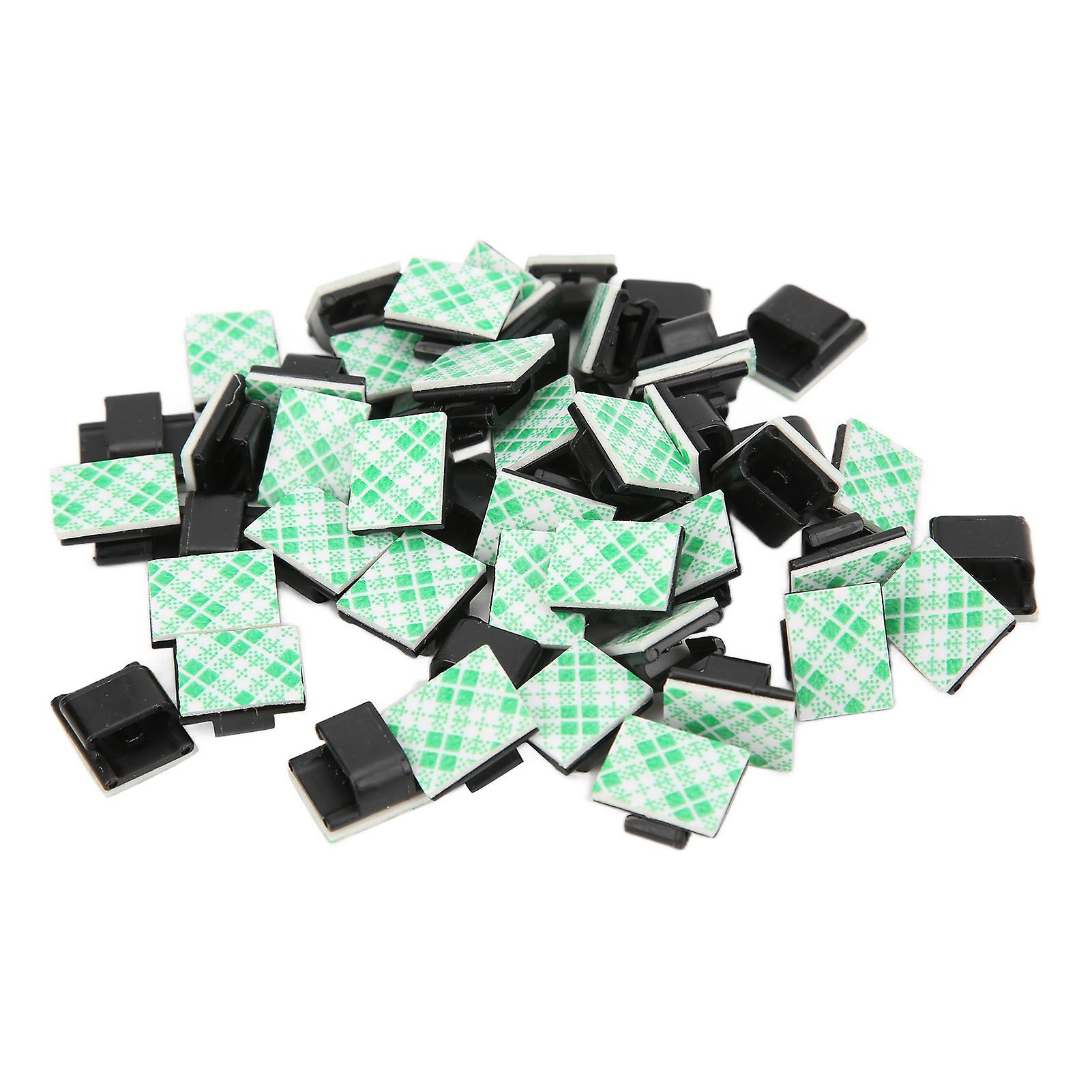 50PCS/Set Self?Adhesive Cable Clips Organizer Black for Automobile Data Recorder Computer Line