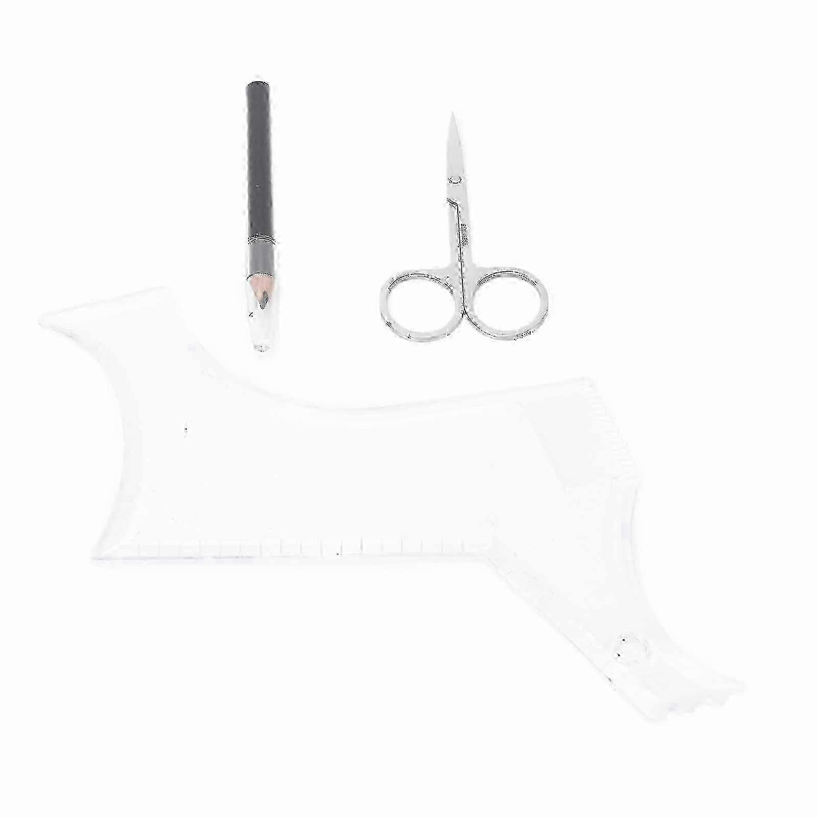 3pcs Men's Beard Shaping Tool Set Scissors Comb Pen Professional Beard Styling Tools