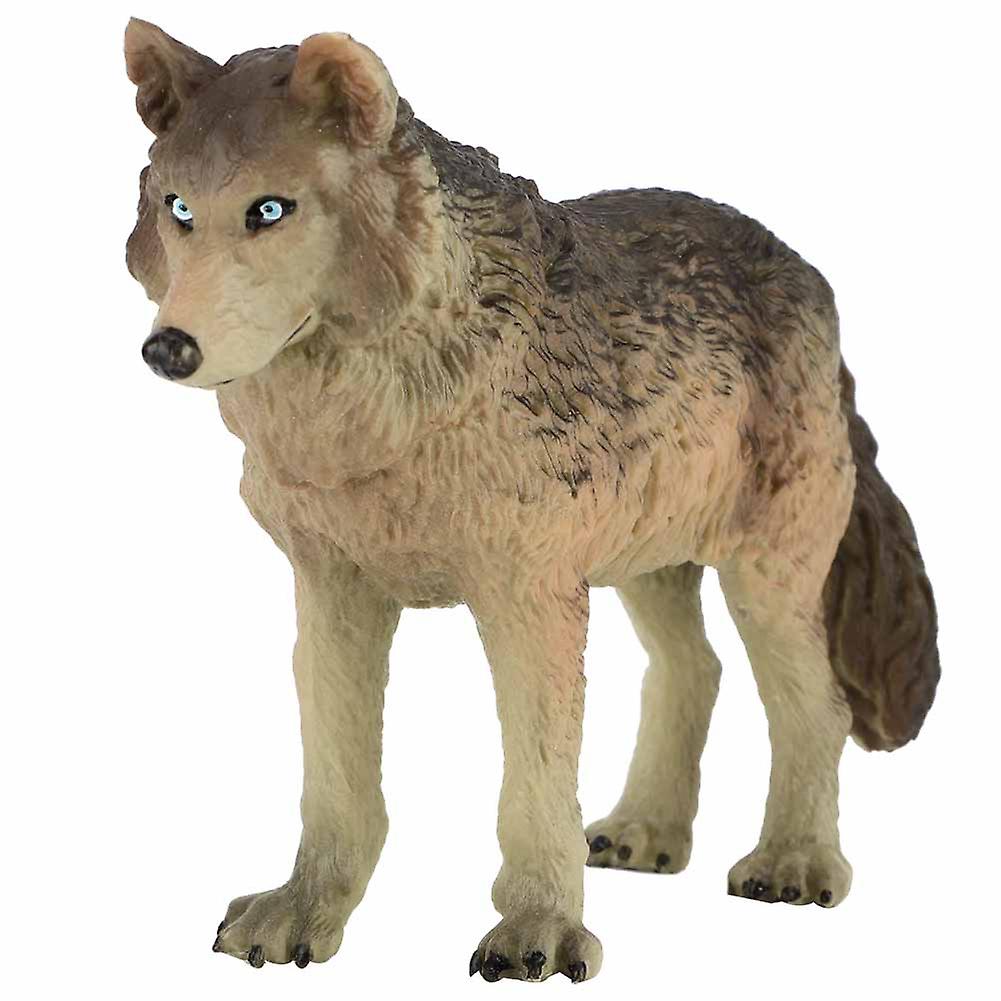 Animal Model Toy Simulation Wolf Eco-friendly Plastic Decoration (Cyan)