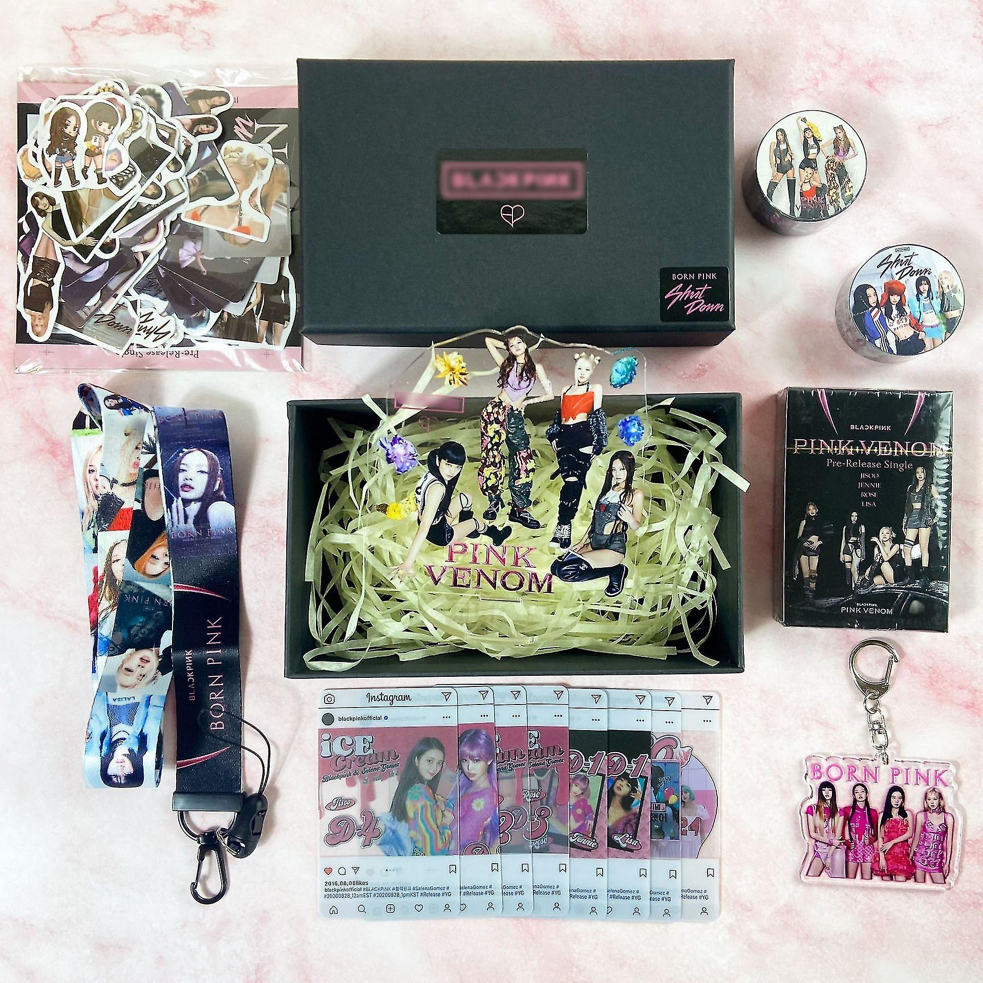 Blackpink Merch 161 Pcs Black Pink Born Pink Album Gift Box Set