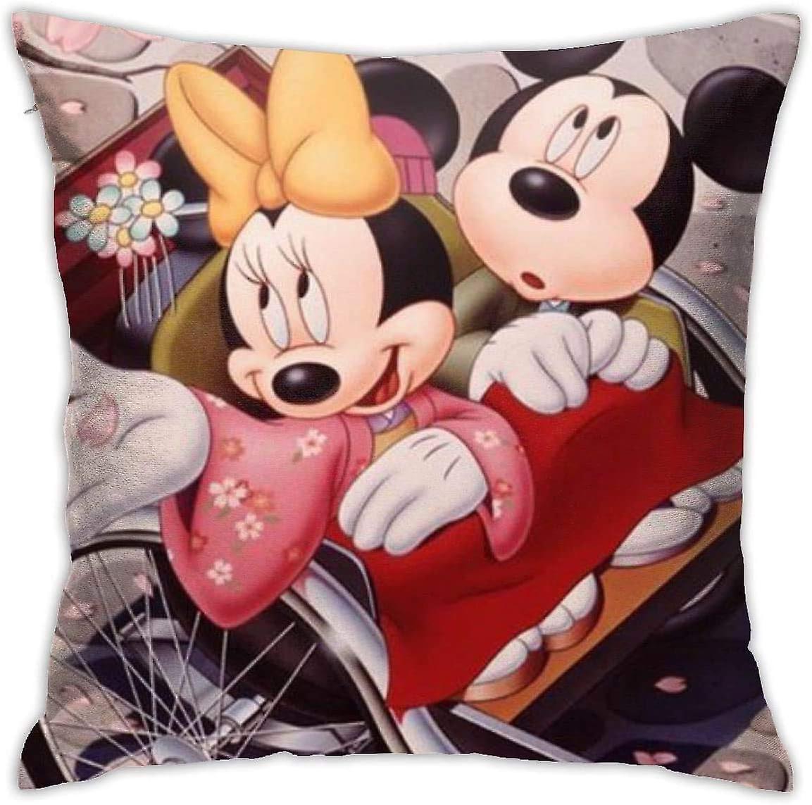 Soft Decorative Throw Pillow Cases Sweet Mickey Mouse Square Pillowcase Comfy Cushion Cover Luxury Pillow Cover for Sofa Bed Chair Car Home Decor -cp1