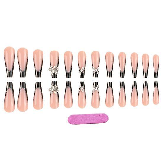 GetNails in Minutes with 24pcs Butterfly Rhinestone False Durable Shiny And Easy to Apply for Any Occasion
