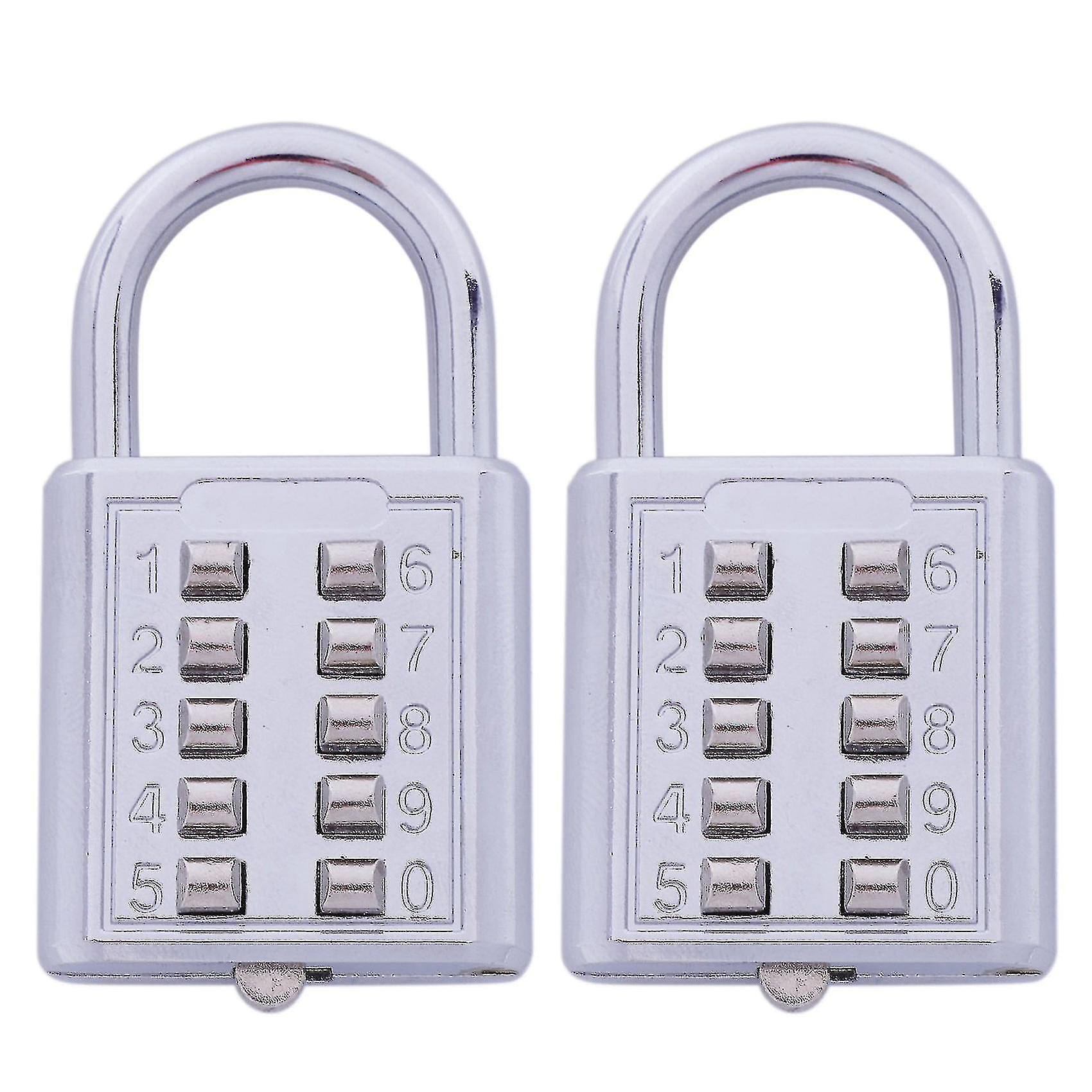 Anti-theft Button Combination Padlock Digit Password Lock Zinc Alloy