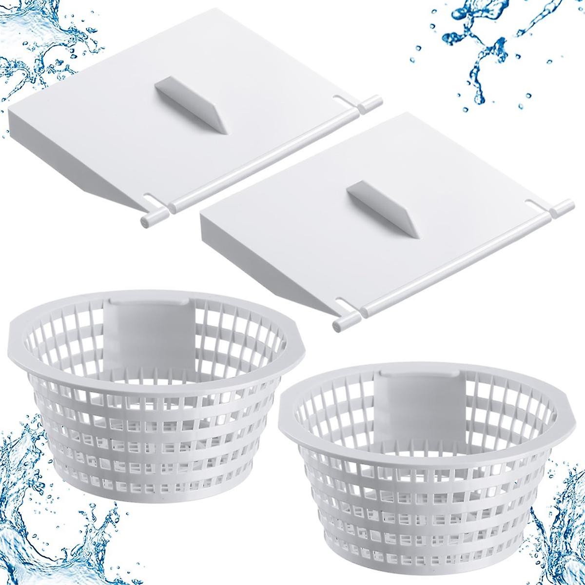 8926 Skimmer Replacement Weir Door Flap and 8928 Pool Skimmer Basket for Above Ground and in Ground Swimming Pool Parts