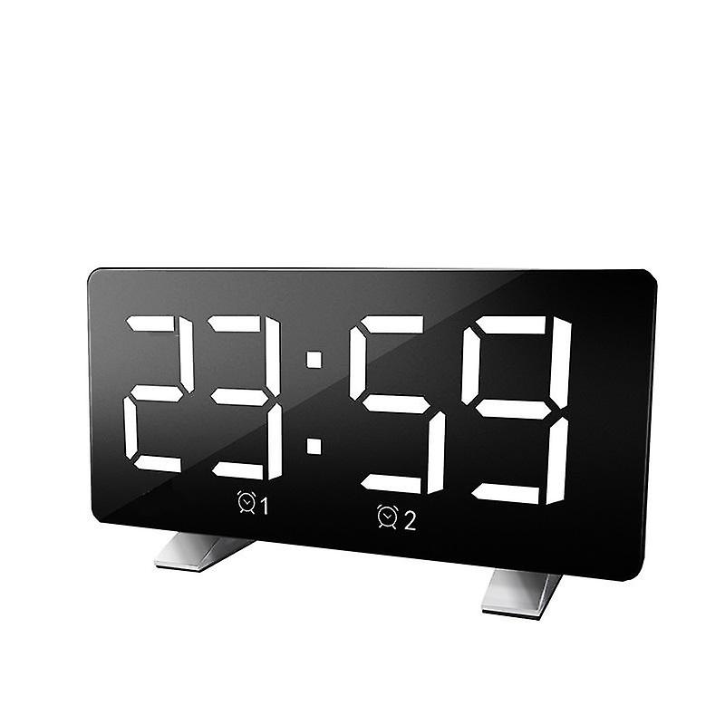 Mirror Digital Display Led Snooze Alarm Clock Usb Time Night Mode Clock