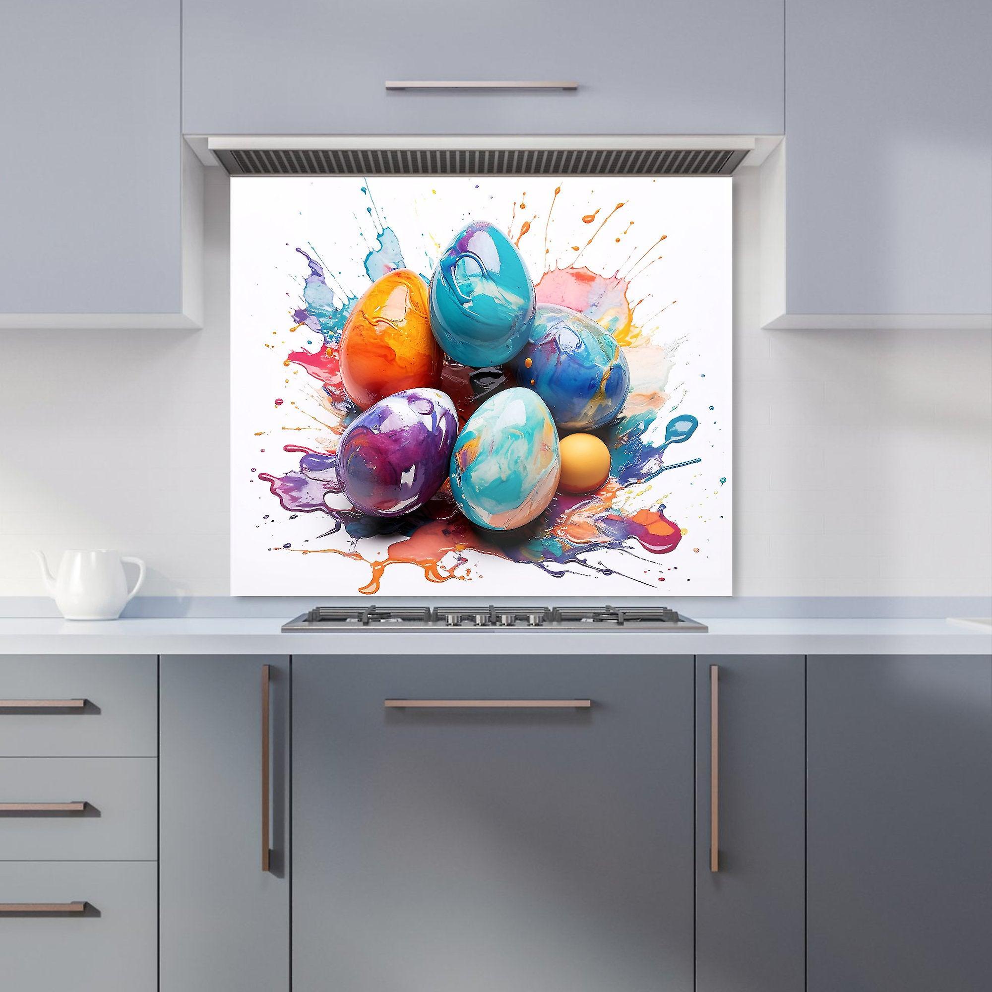 Watercolor Easter Eggs Kitchen Splashback
