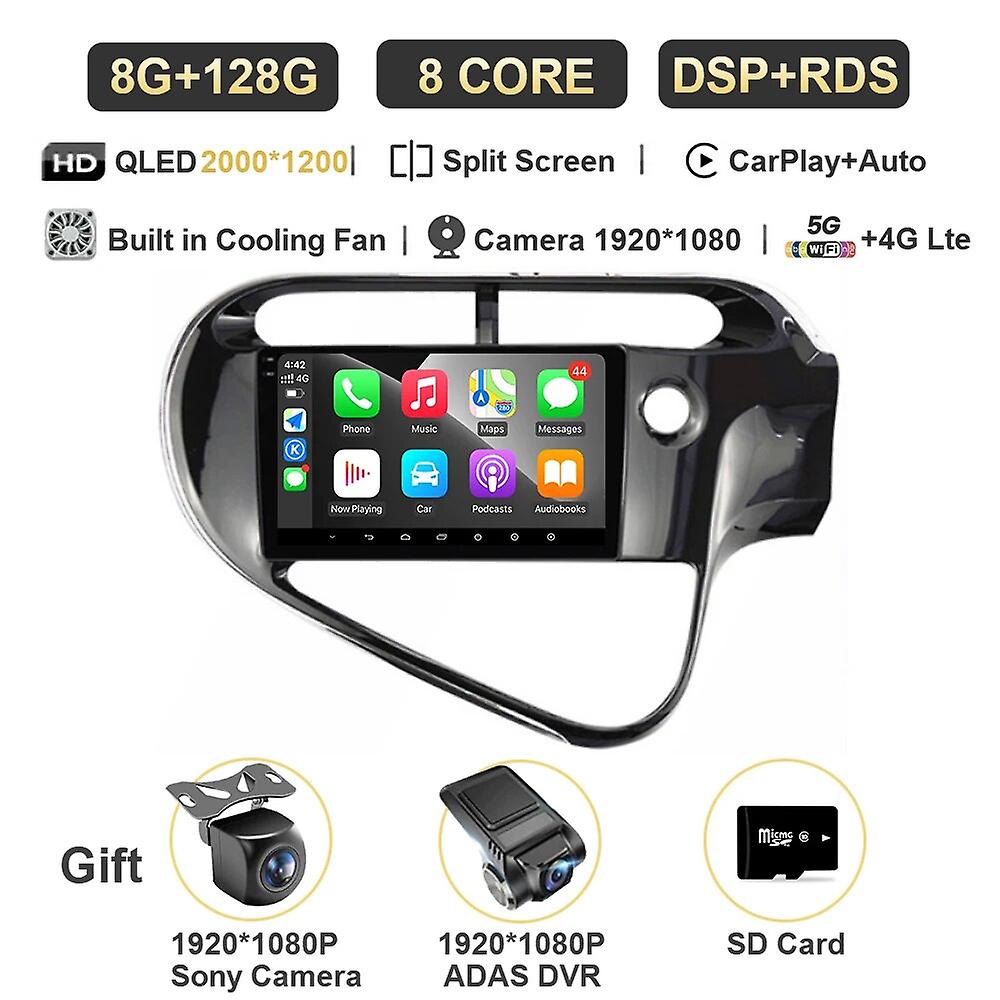 9" Android 13 Car Radio For Toyota Aqua Prius C 2018-2020 Qled Ai Voice Gps Multimedia Video Player Carplay Auto Dsp Head Unit