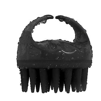 שחור מברשות שמפו שמפו עיסוי ניקוי מכחול מסרק סיליקון לשיער ארוך יותר x1725