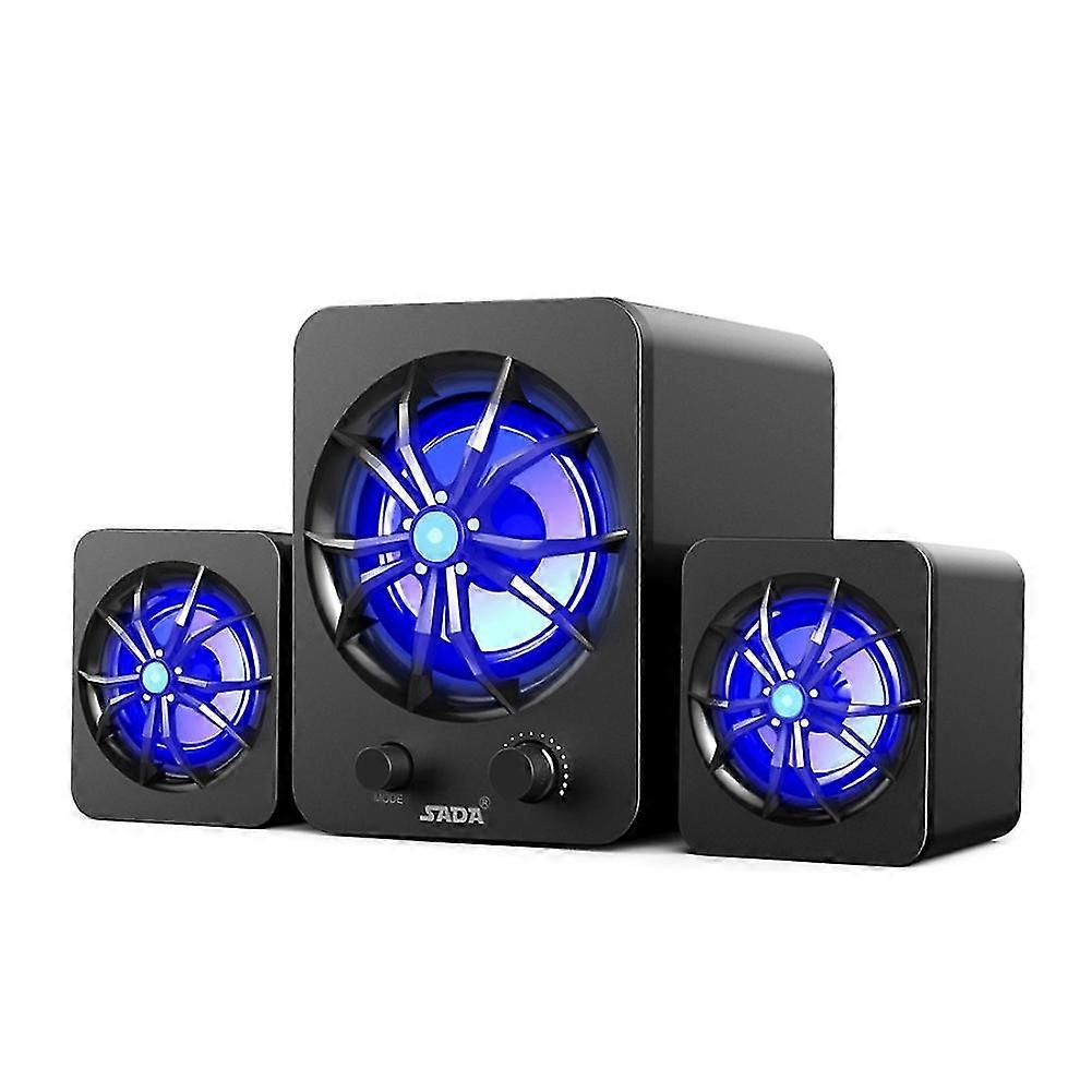 3Pcs/Set Super Bass Stereo Subwoofer USB Computer Laptop Combination Speaker